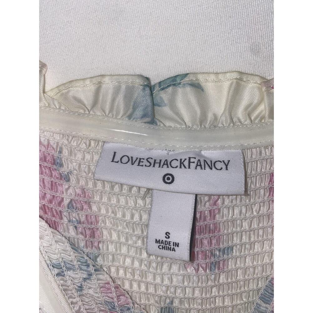 LoveShackFancy Dress Womens Small Multicolor Floral Smocked Tiered Maxi Sundress - Picture 3 of 5